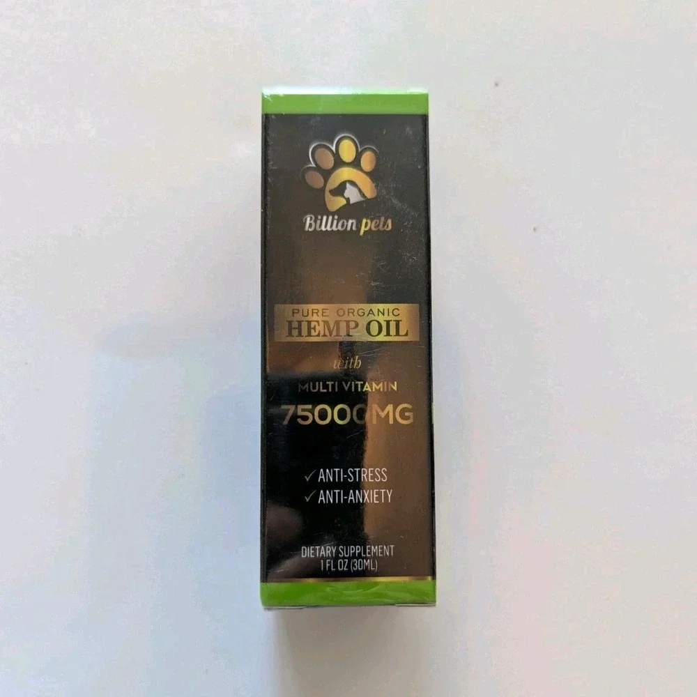 Billion Pets Organic Hemp Oil 75000mg Anti-Stress Anti-Anxiety